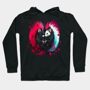 Skunk Couple Valentine Hoodie